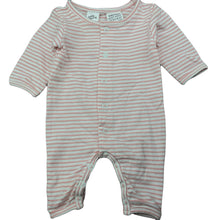 Load image into Gallery viewer, Girls Baby Berry, pink &amp; white stripe romper, GUC, size 0000,  