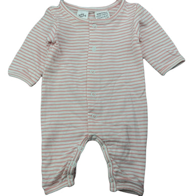 Girls Baby Berry, pink & white stripe romper, GUC, size 0000,  