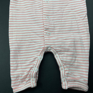 Girls Baby Berry, pink & white stripe romper, GUC, size 0000,  