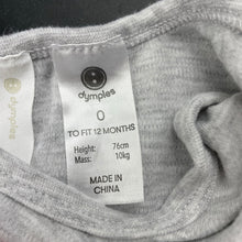 Load image into Gallery viewer, unisex Dymples, grey marle bodsyuit / romper, dad, EUC, size 0,  