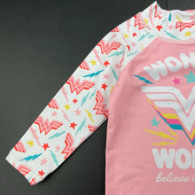 Load image into Gallery viewer, Girls Movie World, Wonder Woman long sleeve rashie / swim top, EUC, size 0,  