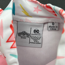 Load image into Gallery viewer, Girls Movie World, Wonder Woman long sleeve rashie / swim top, EUC, size 0,  