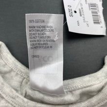 Load image into Gallery viewer, Girls Kids &amp; Co, grey cotton long sleeve top, cat, NEW, size 0,  
