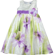 Load image into Gallery viewer, Girls Target, floral formal / party dress, small marks chest, FUC, size 7, L: 72cm