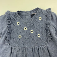 Load image into Gallery viewer, Girls Sprout, knitted cotton long sleeve dress, FUC, size 0, L: 46cm