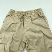 Load image into Gallery viewer, Boys beige, cotton casual pants, elasticated, Inside leg: 25.5cm, FUC, size 1-2,  