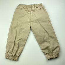 Load image into Gallery viewer, Boys beige, cotton casual pants, elasticated, Inside leg: 25.5cm, FUC, size 1-2,  