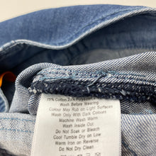 Load image into Gallery viewer, Boys Pumpkin Patch, blue stretch denim overalls / dungarees, GUC, size 00,  