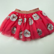 Load image into Gallery viewer, Girls Target, cotton lined Christmas tulle &amp; sequin skirt, elasticated, GUC, size 1,  
