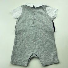 Load image into Gallery viewer, Boys Bebe by Minihaha, cotton all-in-one romper outfit, light discolouration collar, FUC, size 00,  