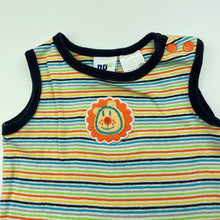 Load image into Gallery viewer, Boys PP, striped cotton bodysuit / romper, lion, GUC, size 00,  