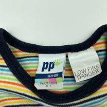 Load image into Gallery viewer, Boys PP, striped cotton bodysuit / romper, lion, GUC, size 00,  
