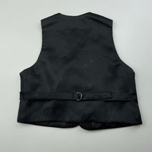 Load image into Gallery viewer, Boys Mini World, black pin stripe formal waistcoat / vest, GUC, size 1-2,  