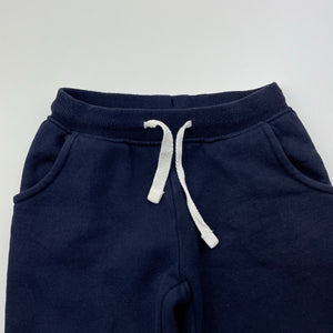 unisex Target, navy fleece lined track pants, elasticated, Inside leg: 35cm, GUC, size 3,  