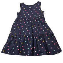 Load image into Gallery viewer, Girls H&amp;M, navy organic cotton casual dress, FUC, size 2, L: 48cm