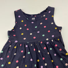 Load image into Gallery viewer, Girls H&amp;M, navy organic cotton casual dress, FUC, size 2, L: 48cm