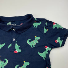 Load image into Gallery viewer, Boys Anko, navy cotton Christmas polo shirt top, EUC, size 9,  