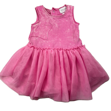 Girls KIDDING AROUND, pink tulle tutu party dress, GUC, size 0, L: 42cm