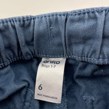 Load image into Gallery viewer, Boys Anko, blue casual pants, elasticated, Inside leg: 49cm, FUC, size 6,  
