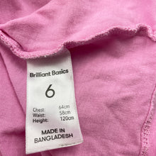 Load image into Gallery viewer, Girls Brilliant Basics, pink cotton long sleeve top, FUC, size 6,  