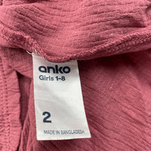 Load image into Gallery viewer, Girls Anko, stretchy crinkle tie front top, GUC, size 2,  