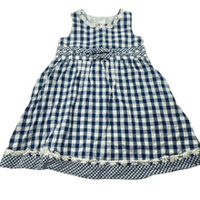 Load image into Gallery viewer, Girls Teeny Weeny, floral trim checked cotton dress, GUC, size 2, L: 50cm