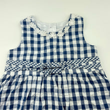 Load image into Gallery viewer, Girls Teeny Weeny, floral trim checked cotton dress, GUC, size 2, L: 50cm