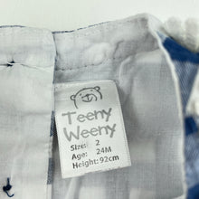 Load image into Gallery viewer, Girls Teeny Weeny, floral trim checked cotton dress, GUC, size 2, L: 50cm