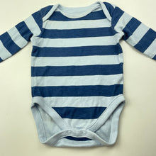 Load image into Gallery viewer, Boys Mothercare, blue stripe cotton bodysuit / romper, FUC, size 00,  