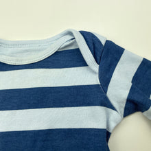 Load image into Gallery viewer, Boys Mothercare, blue stripe cotton bodysuit / romper, FUC, size 00,  