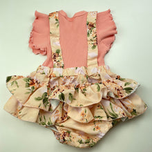 Load image into Gallery viewer, Girls SHENZHEN, spliced ribbed / ruffle romper, GUC, size 1,  