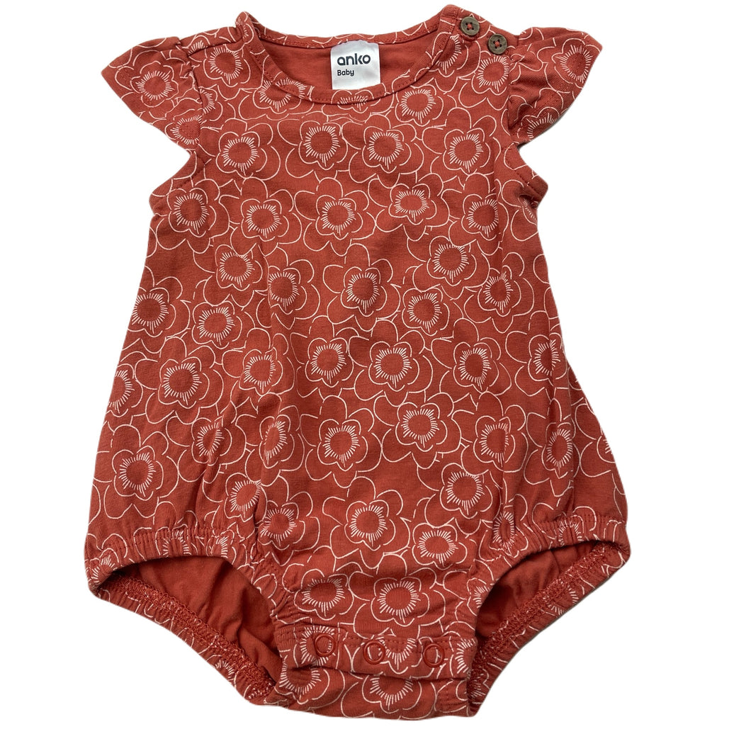 Girls Anko, floral stetchy romper, EUC, size 0000,  