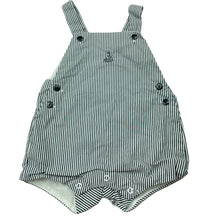 Load image into Gallery viewer, unisex Ollies Place, embroidered lightweight cotton overalls / romper, EUC, size 000,  