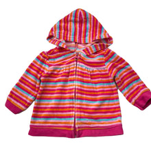 Load image into Gallery viewer, Girls Target, striped velour zip hoodie sweater, FUC, size 00,  