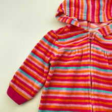 Load image into Gallery viewer, Girls Target, striped velour zip hoodie sweater, FUC, size 00,  