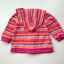 Load image into Gallery viewer, Girls Target, striped velour zip hoodie sweater, FUC, size 00,  
