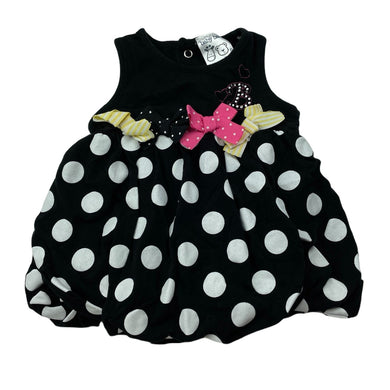 Girls Baby Baby, stretchy black & white bubble top, L: 30cm, EUC, size 0,  