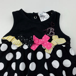 Girls Baby Baby, stretchy black & white bubble top, L: 30cm, EUC, size 0,  