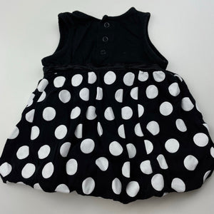 Girls Baby Baby, stretchy black & white bubble top, L: 30cm, EUC, size 0,  