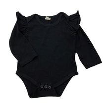 Load image into Gallery viewer, Girls black, stretchy bodysuit / romper, EUC, size 0,  