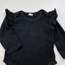 Load image into Gallery viewer, Girls black, stretchy bodysuit / romper, EUC, size 0,  