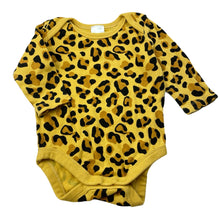 Load image into Gallery viewer, Girls Baby Berry, leopard print cotton bodysuit / romper, GUC, size 00,  