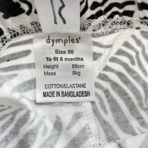 Girls Dymples, zebra print leggings / bottoms, EUC, size 00,  