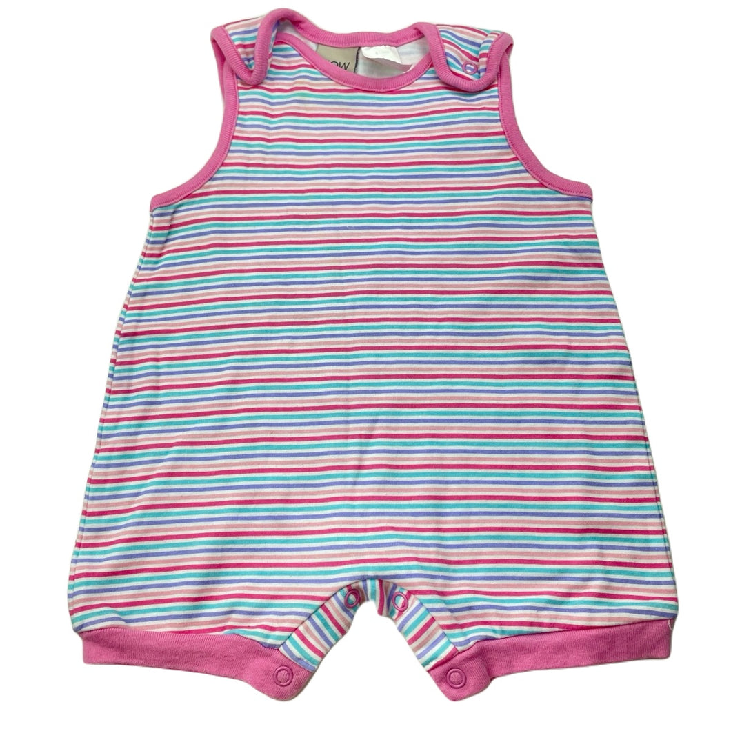 Girls NOW, striped cotton romper, GUC, size 00,  