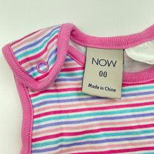 Load image into Gallery viewer, Girls NOW, striped cotton romper, GUC, size 00,  