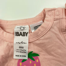 Load image into Gallery viewer, Girls Cotton On, stretchy ruffle romper, strawberry, EUC, size 0000,  