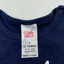 Load image into Gallery viewer, Girls Ollies Place, navy cotton bodysuit / romper, GUC, size 1,  