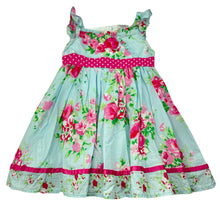 Load image into Gallery viewer, Girls Dymples, lined floral cotton summer dress, FUC, size 00, L: 44cm