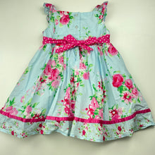 Load image into Gallery viewer, Girls Dymples, lined floral cotton summer dress, FUC, size 00, L: 44cm