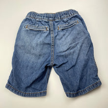 Load image into Gallery viewer, Boys blue, denim shorts, elasticated, no labels, W: 23.5cm across unstretched, GUC, size 2-3,  